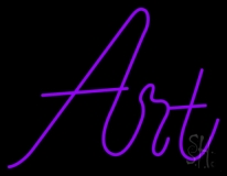 Purple Art In Cursive Neon Sign