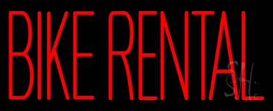 Red Bike Rental Neon Sign