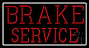 Red Brake Service With Border Neon Sign