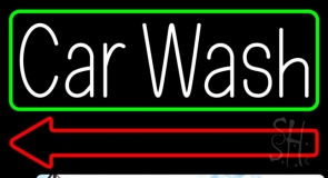 Red Car Wash With Border 1 Neon Sign