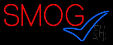 Red Smog Blue Check Logo 1 Neon Sign