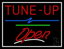 Tune Up Open Green Line Neon Sign