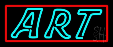 Turquoise Double Stroke With Border Art Neon Sign