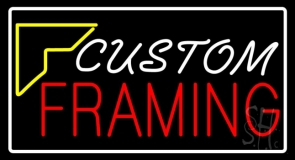 White Custom Red Framing Neon Sign