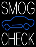 White Smog Check Car Logo Neon Sign