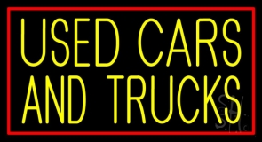 Yellow Used Cars And Trucks 1 Neon Sign