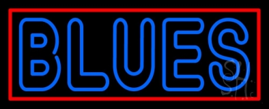 Double Stroke Blues With Border Neon Sign