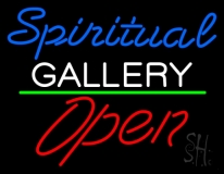 Blue Spritual White Gallery With Open 2 Neon Sign