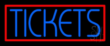 Blue Tickets With Border Neon Sign