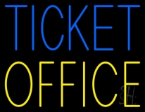 Blue Ticket Yellow Office Neon Sign