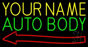 Custom Auto Body With Arrow 2 Neon Sign