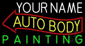 Custom Auto Body With Arrow Neon Sign