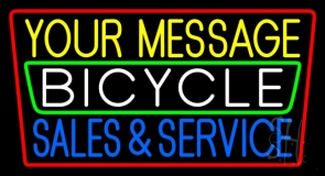 Custom Bicycle Sales Service 1 Neon Sign