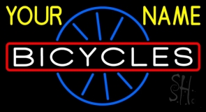 Custom Bicycles With Wheel Logo 2 Neon Sign