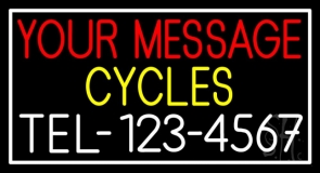 Custom Cycles With Phone Number 2 Neon Sign