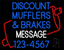 Custom Discount Mufflers And Brakes With Phone Number Neon Sign