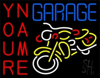 Custom Garage With Bike Logo 2 Neon Sign