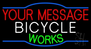 Custom White Bicycle Neon Sign