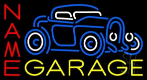 Custom White Garage Car Logo 2 Neon Sign
