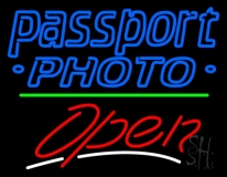 Double Storke Blue Passport With Open 3 Neon Sign