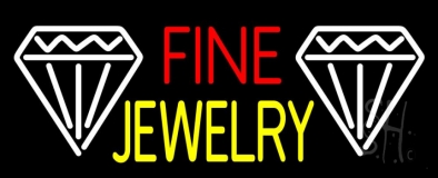 Fine Jewelry Block With White Diamond Neon Sign