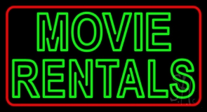Green Movie Rentals Neon Sign