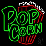 Green Popcorn With Logo Neon Sign