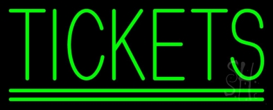 Green Tickets Double Lines Neon Sign