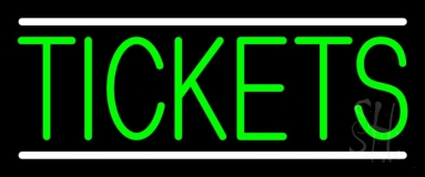 Green Tickets Lines Neon Sign