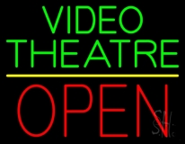 Green Video Red Open Neon Sign