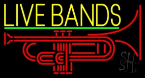 Live Bands Block 2 Neon Sign
