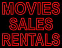 Movies Sales Rentals Neon Sign