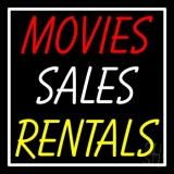 Movies Sales Rentals With Border Neon Sign