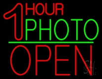 One Hour Photo Open 1 Neon Sign