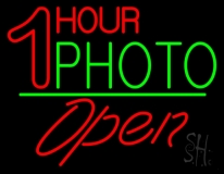One Hour Photo Open 2 Neon Sign