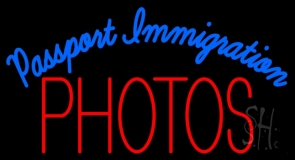 Passport Immigration Photos Neon Sign