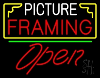 Picture Framing With Frame Open 2 Logo Neon Sign