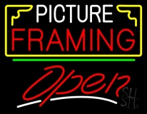 Picture Framing With Frame Open 3 Logo Neon Sign