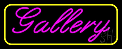Pink Cursive Gallery With Border Neon Sign