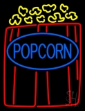 Popcorn Oval Logo Neon Sign