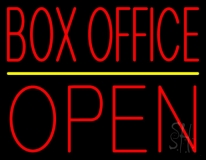 Red Box Office Open Neon Sign