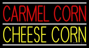 Red Carmel Corn Yellow Cheese Corn Neon Sign