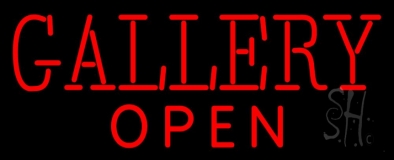 Red Gallery Open Neon Sign
