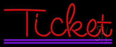 Red Ticket Purple Line Neon Sign