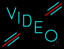 Turquoise Video Neon Sign
