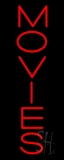 Vertical Red Movies Neon Sign