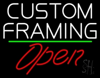 White Custom Framing With Open 2 Neon Sign