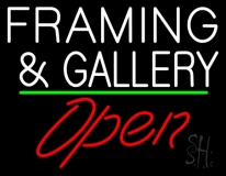 White Framing And Gallery With Open 3 Neon Sign