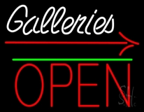 White Galleries With Open 1 Neon Sign