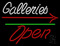 White Galleries With Open 2 Neon Sign
